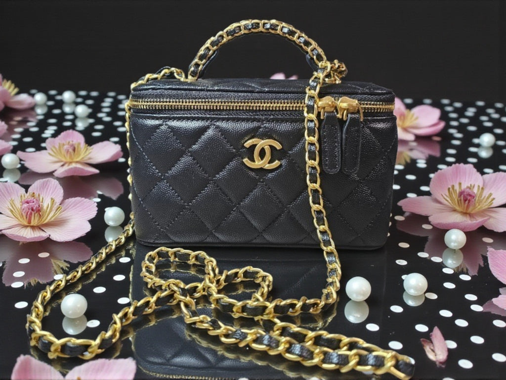CC logo Black Caviar Medium/Large Vanity New with box and dustbag