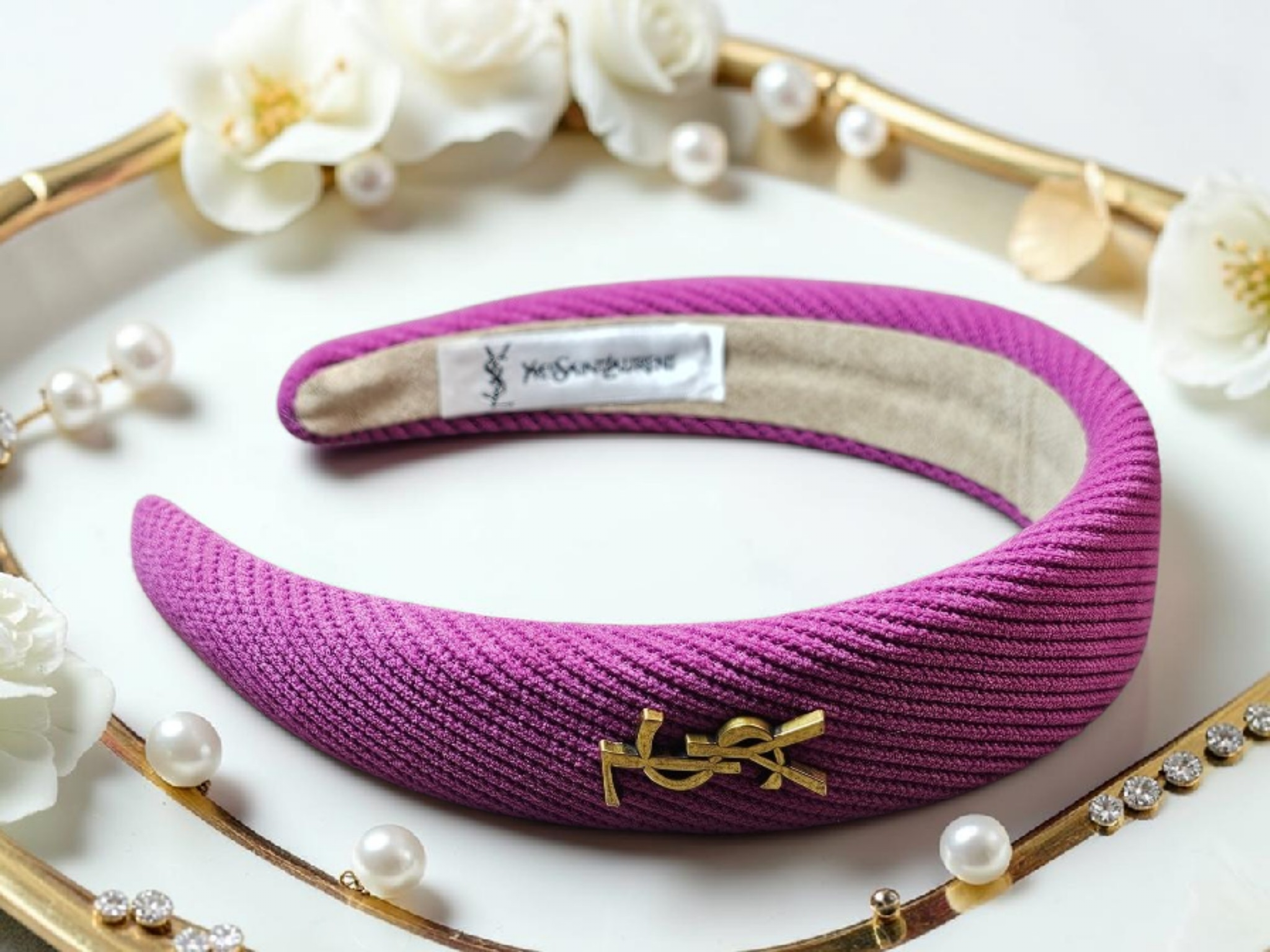 Y Logo Pink Textured charm Headband