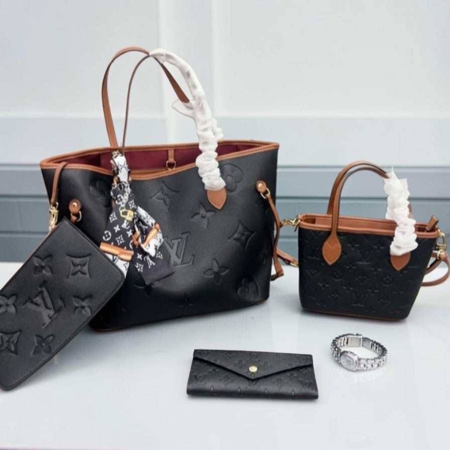Black large Monogram Tote w/ pouch