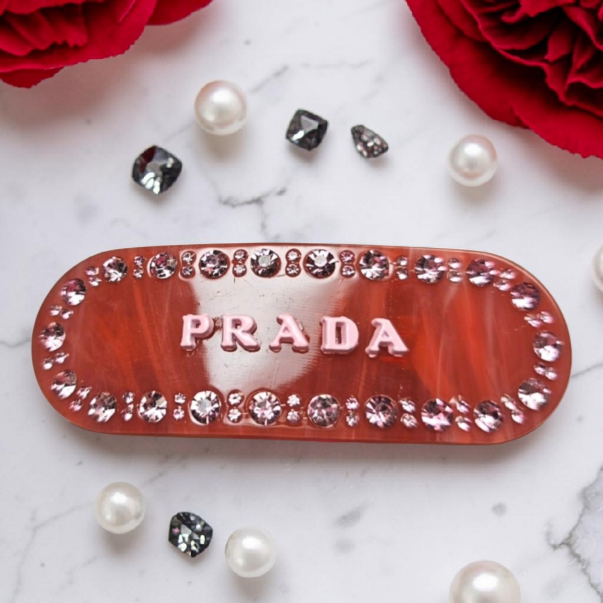Hot Pink Sparkling Stone Hair Clip Spring