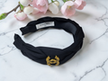 CC logo charm Black Satin Bow Headband