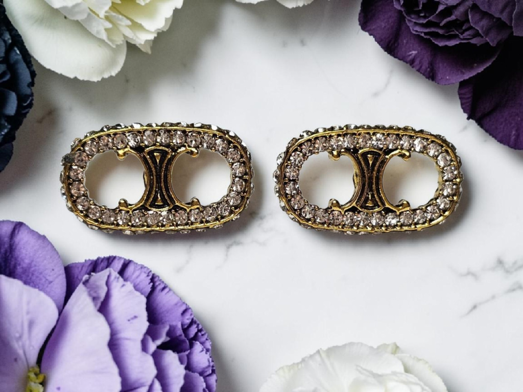 Paris Logo Earrings Pierced Studs