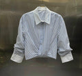 Pinstriped Women's Button Down Blouse
