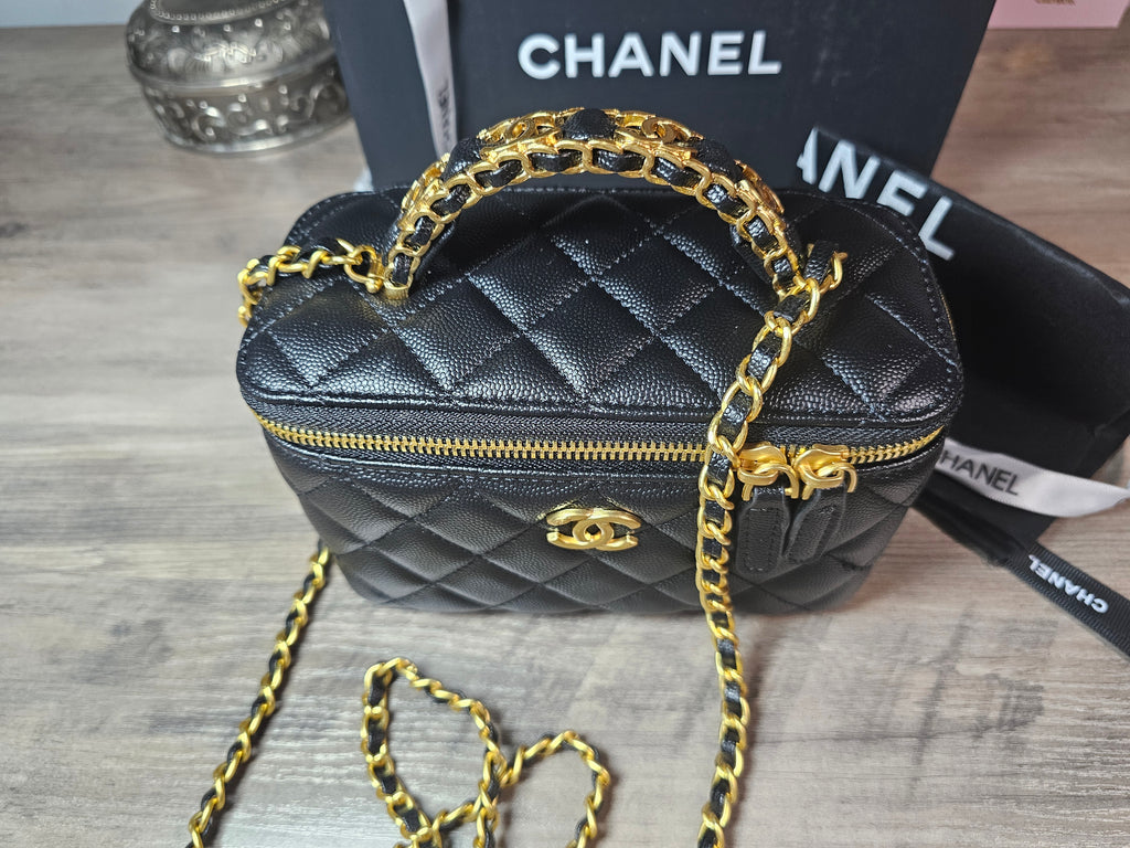CC logo Black Caviar Medium/Large Vanity New with box and dustbag