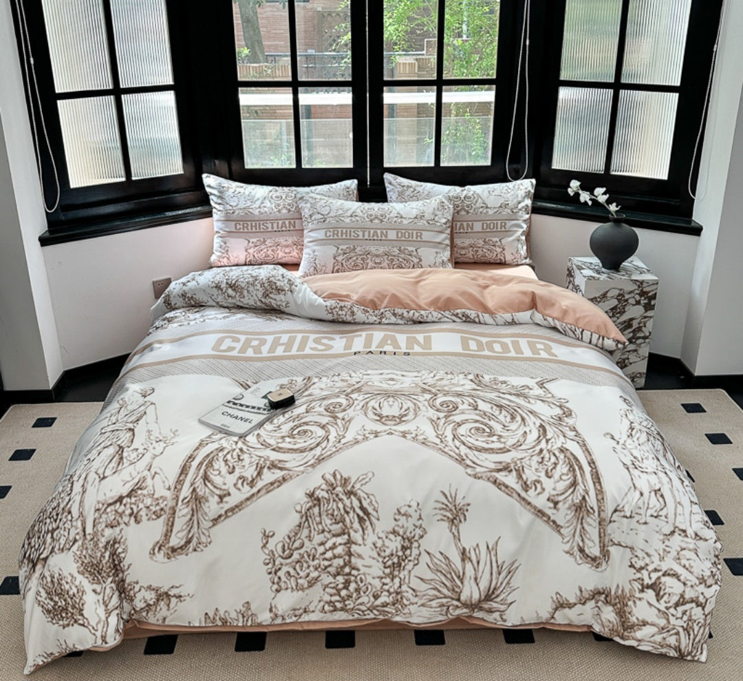 4 Pc Bed Set 100% Cotton King Size