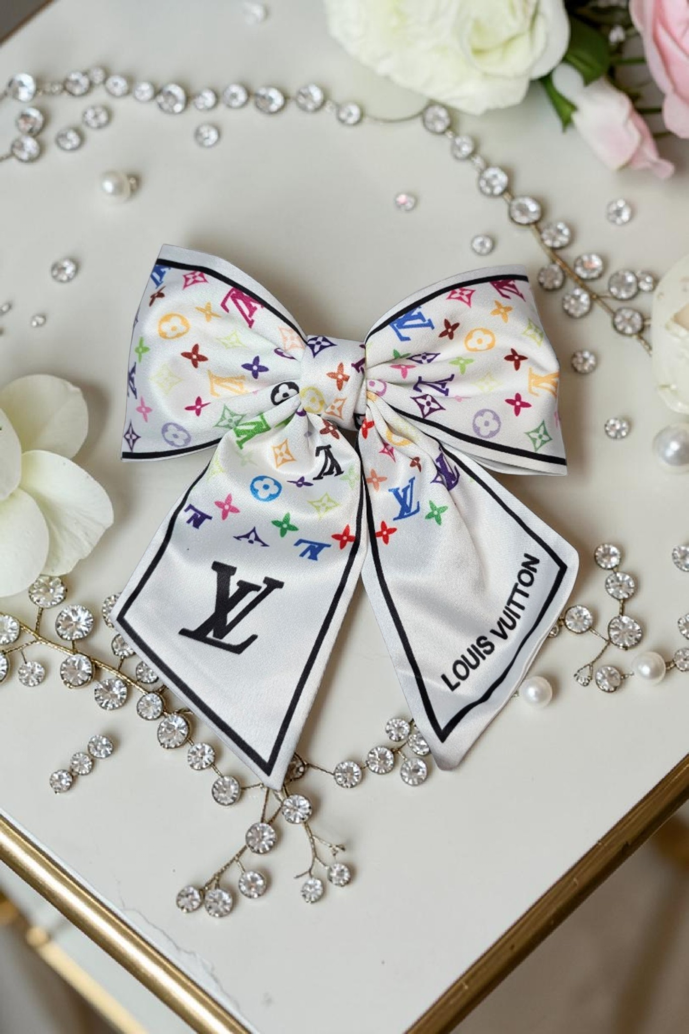 Louis x Murakami Logo 100% Silk Hairbow