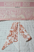 CD Bag Scarf Pink Toile de Jouy Boutique Curated Like New 100% Silk