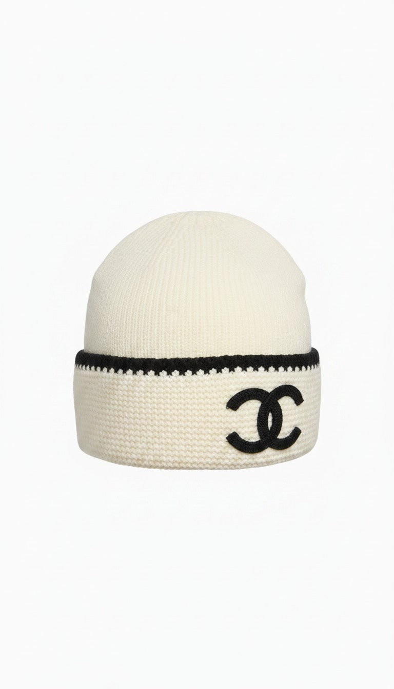 NWT C Logo Tobogan Knit Hat White
