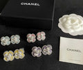 C Logo Floral Camellia Stud Earrings