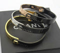 C Logo Ebony Statement Bangle Bracelet