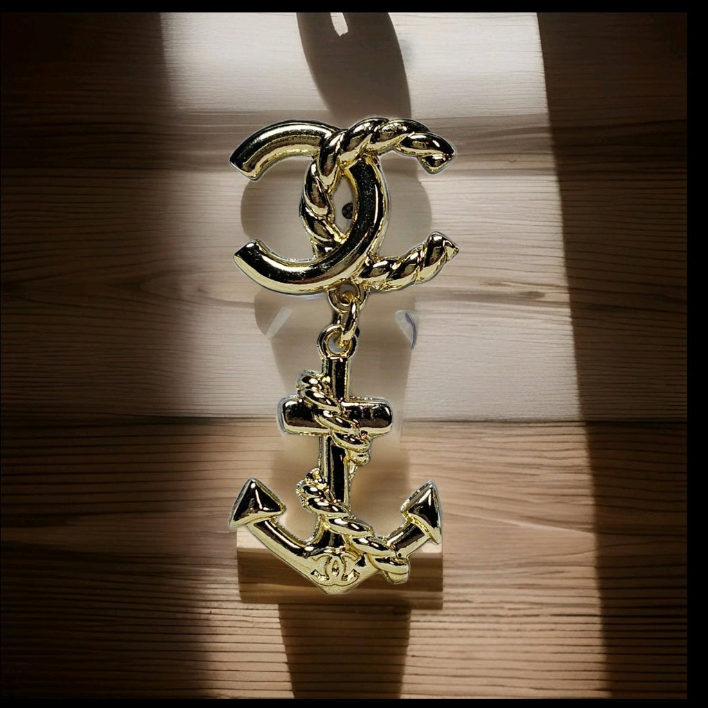 Chanel Charm Gold Nautical Themed Earrings