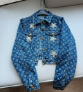 Dark Wash Jean jacket with applique L logo