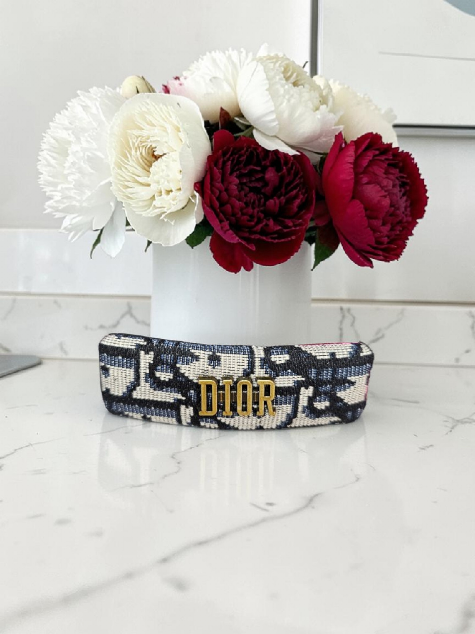CD Logo Black and white monochrome Hair clip Barrette