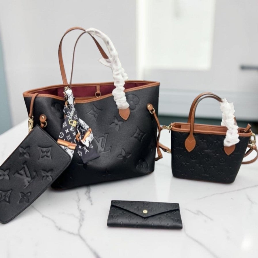 Black large Monogram Tote w/ pouch
