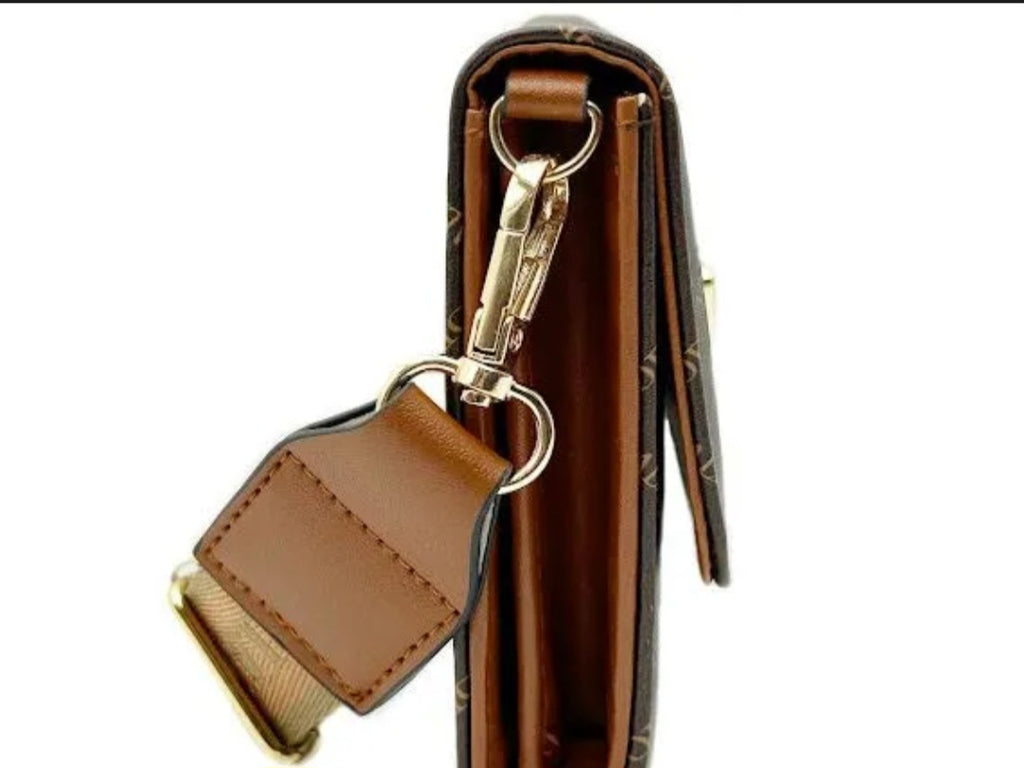 Valentino Orlandi Vegan Leather Crossbody bag Chic Neutral Brown tones NWT