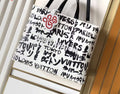 Black and White graffiti logo Tote
