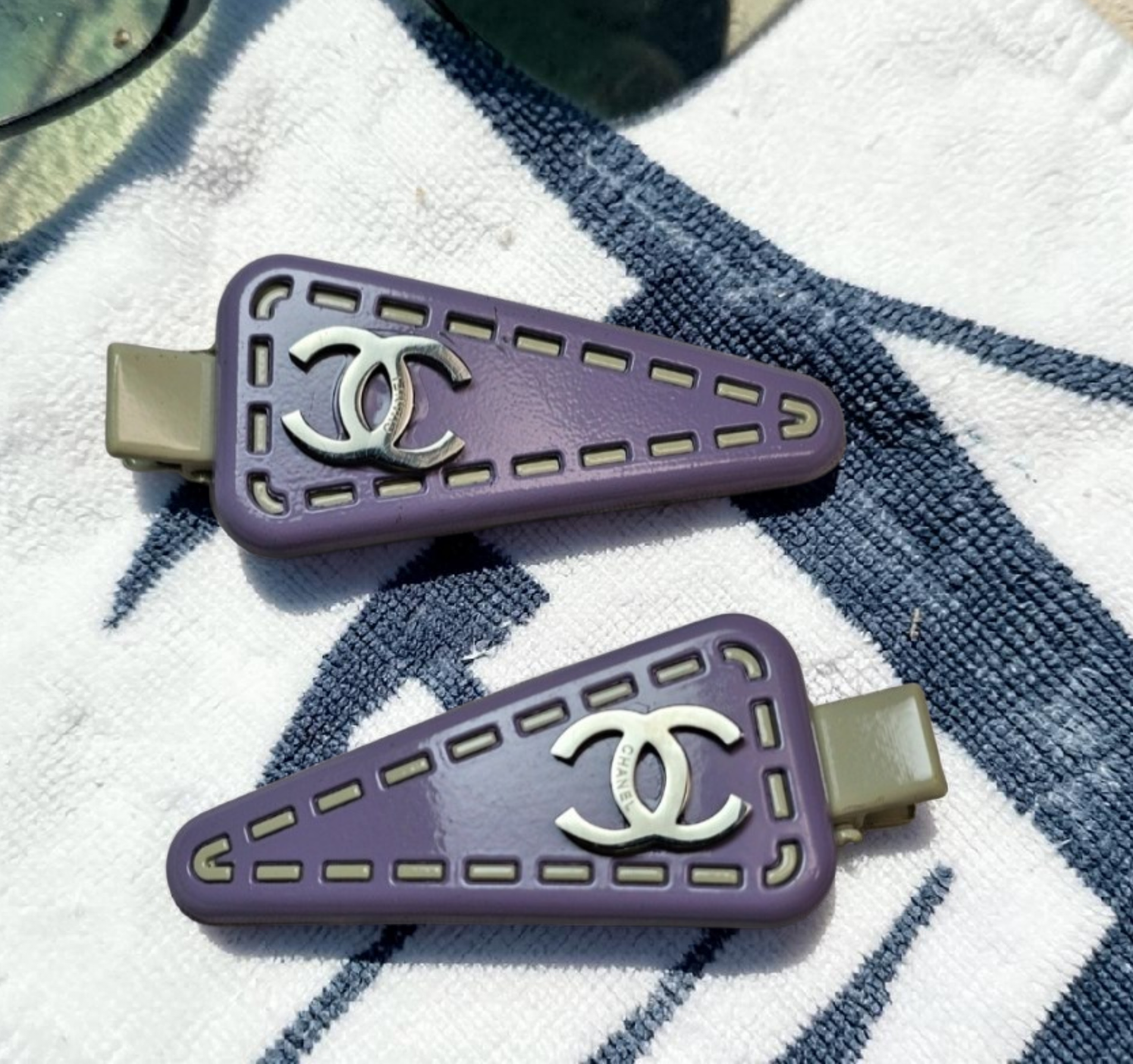 Hair Clips Purple and Silver