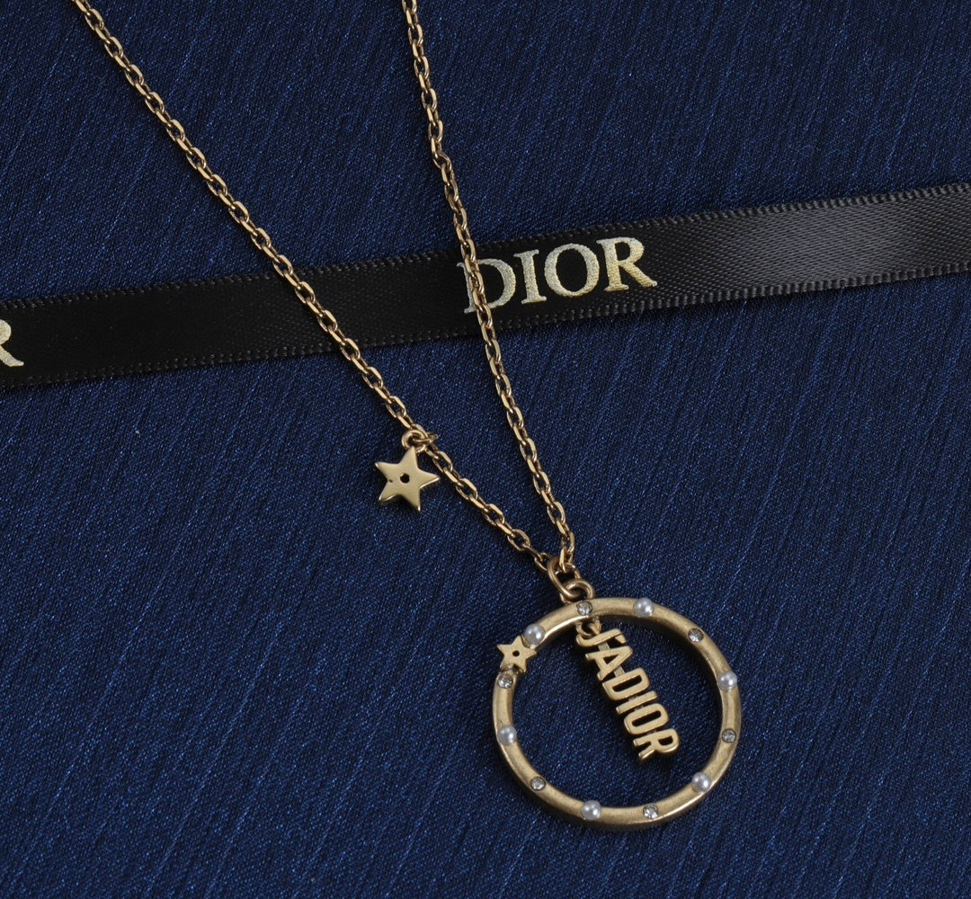 CD Logo Pendant Chain Necklace