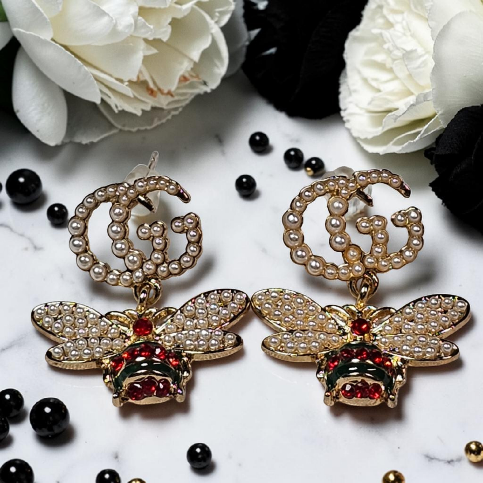 Bee logo Pierced Earrings