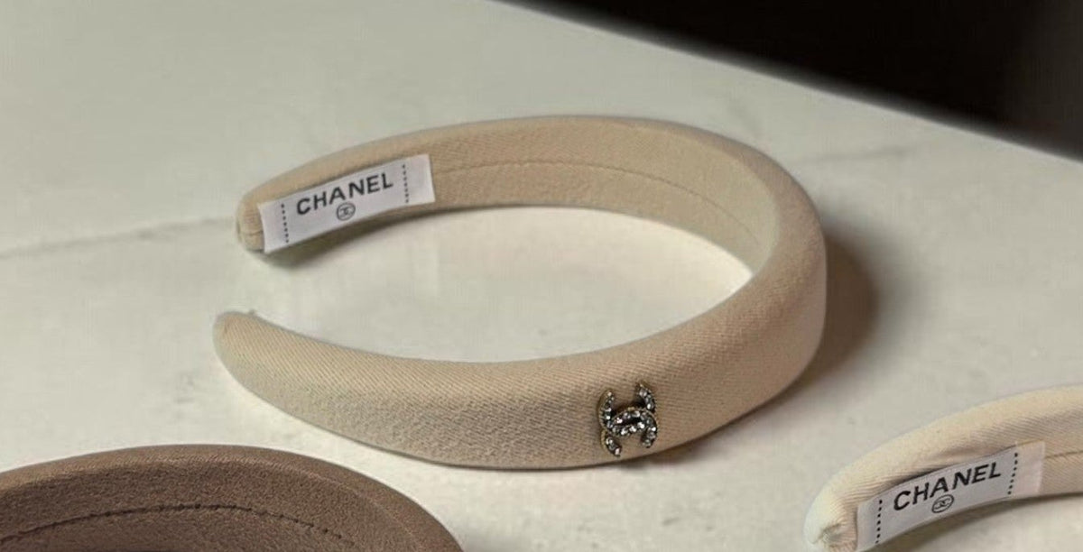 C Logo Sueded Beige Headband