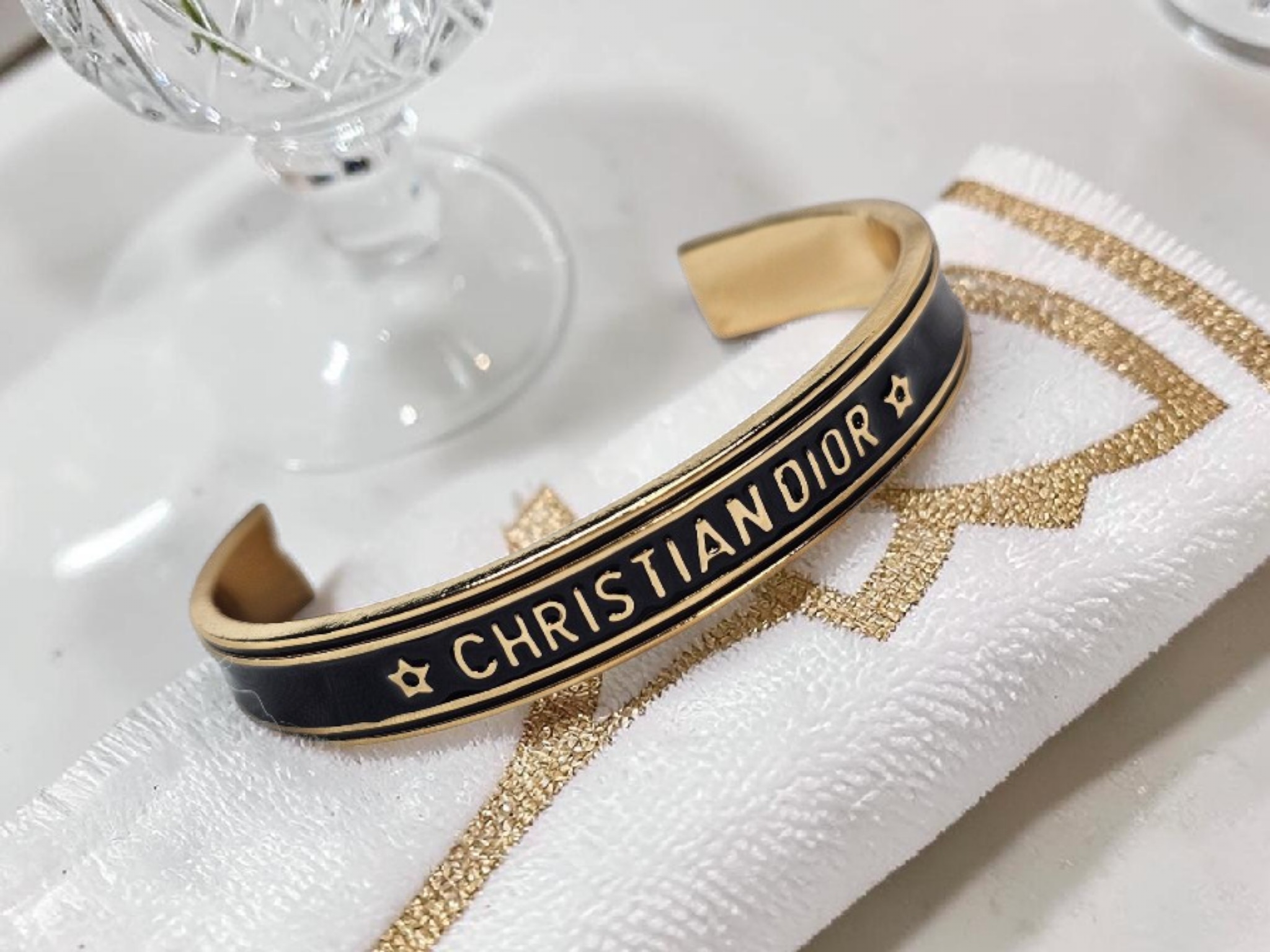 CD Logo Bracelet black and gold New 2026 version