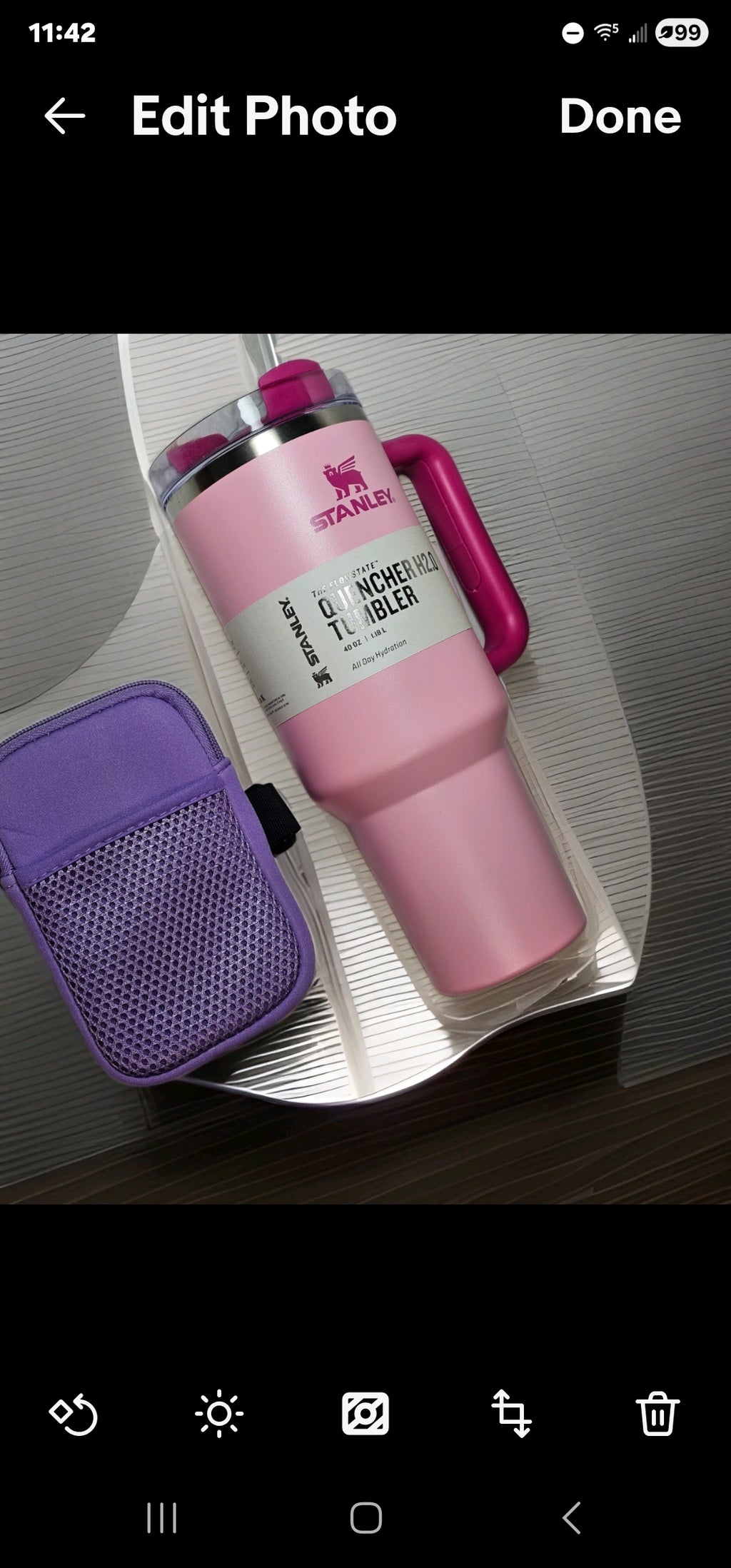 Stanley 40 oz The Quencher Tumbler in Pink with Bonus Accessory pouch NWT
