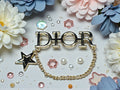 18K gold plated DIOR Logo Statement Pin Brooch