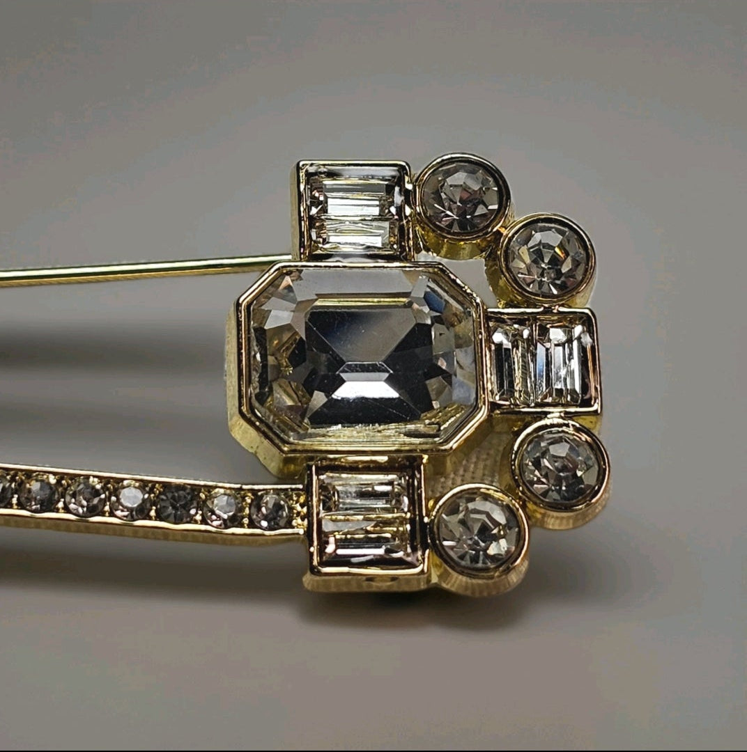 Chanel Gold Charm Safety Pin Brooch