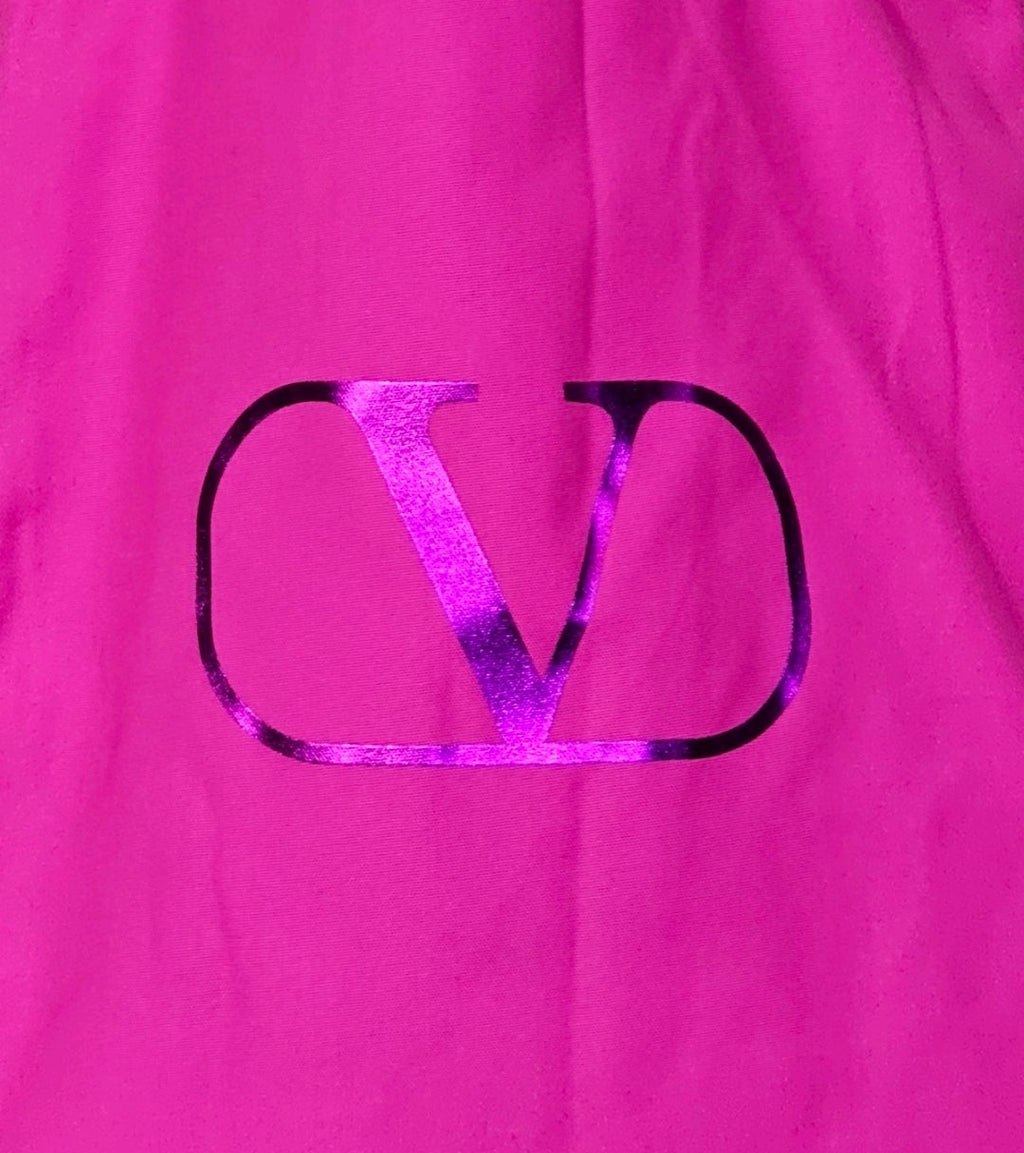 Valentino Fabric Logo Tote Hot Pink New