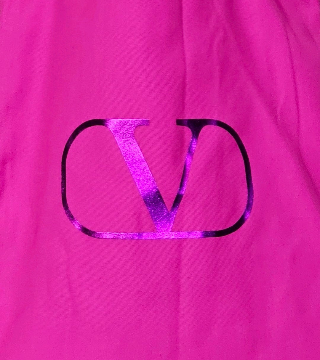 Valentino Fabric Logo Tote Hot Pink New