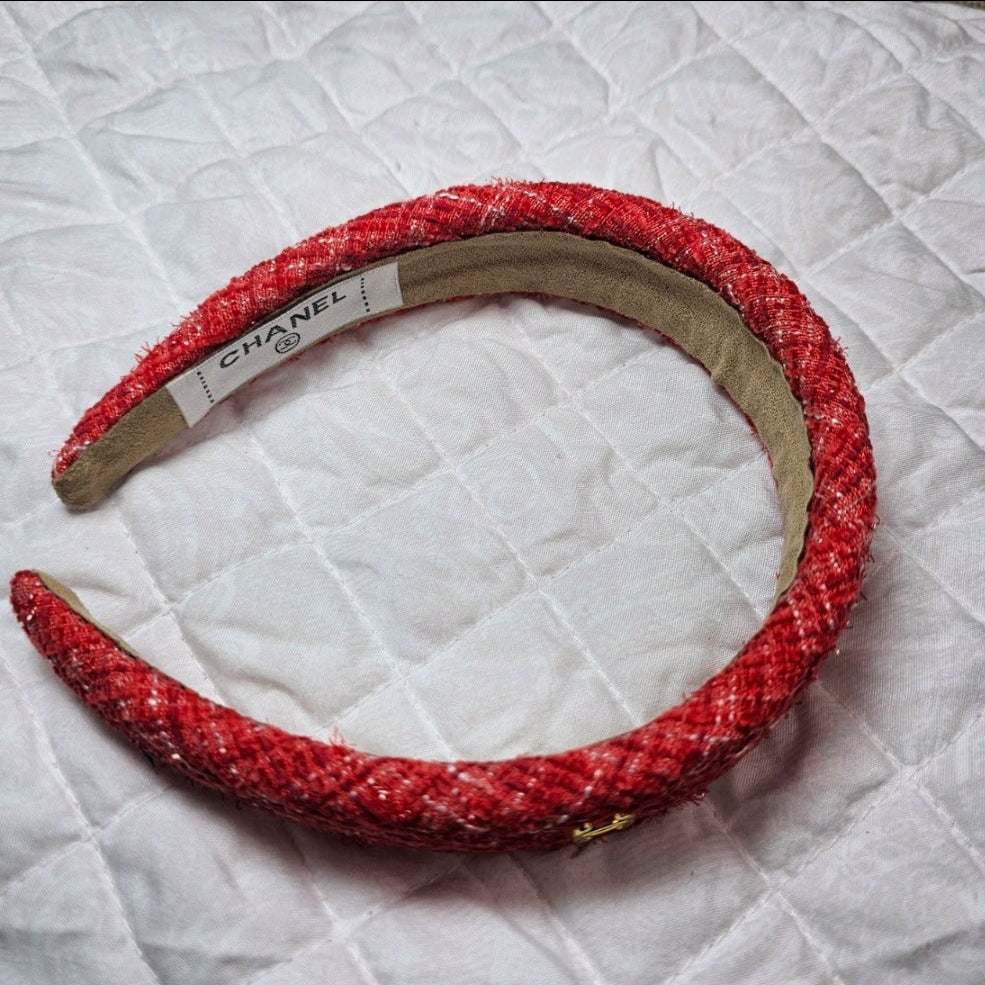 CC logo Red Tweed Headband