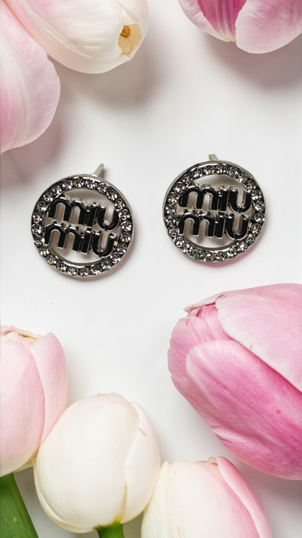MIU MIU Silver charm Pierced Stud Earrings