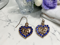Blue Heart logo Dangle Earrings New