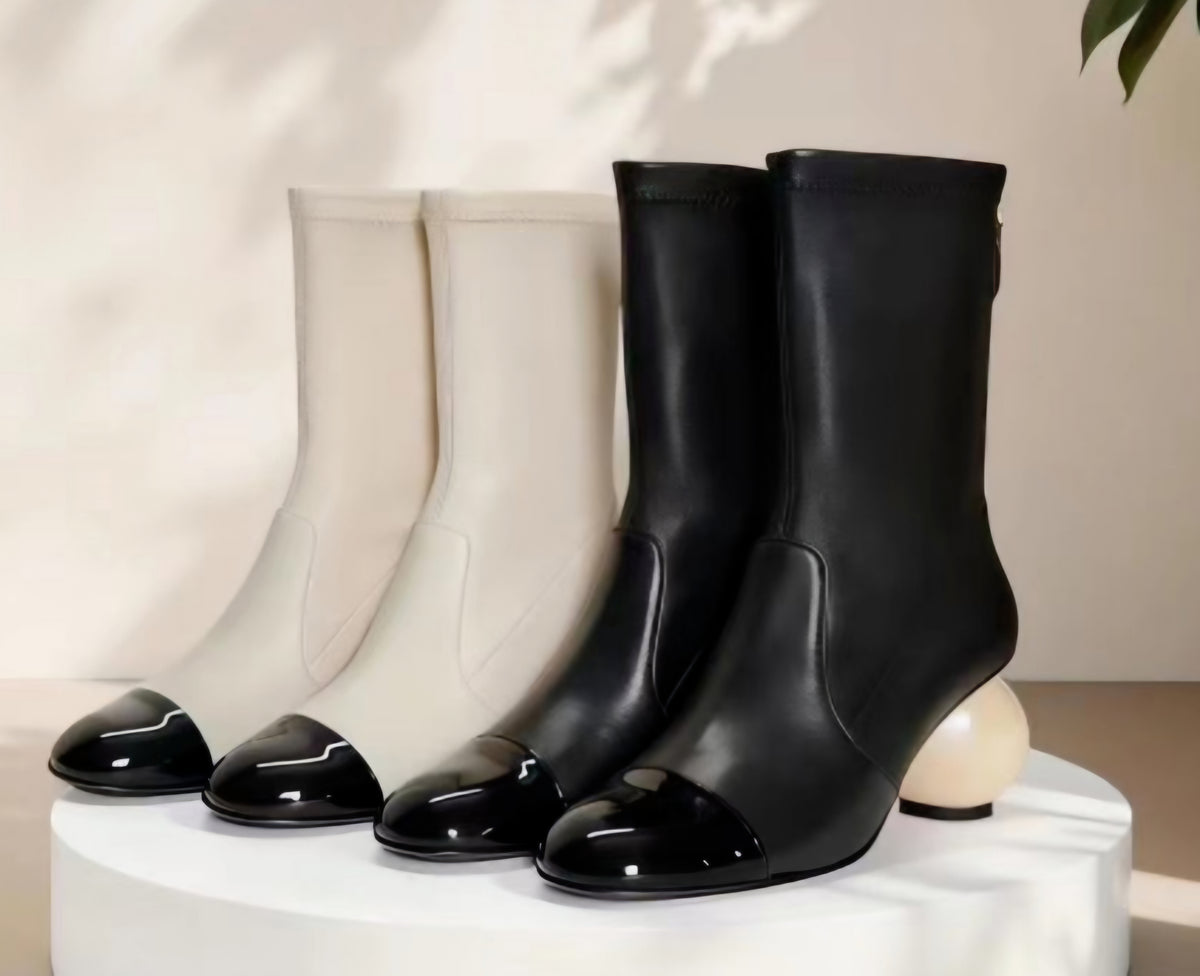 Lc Logo Pearl Heeled Boots